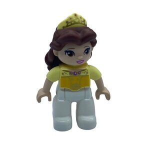 Lego Duplo Princess Belle Mini-Figure Yellow Crown Disney 3” Replacement